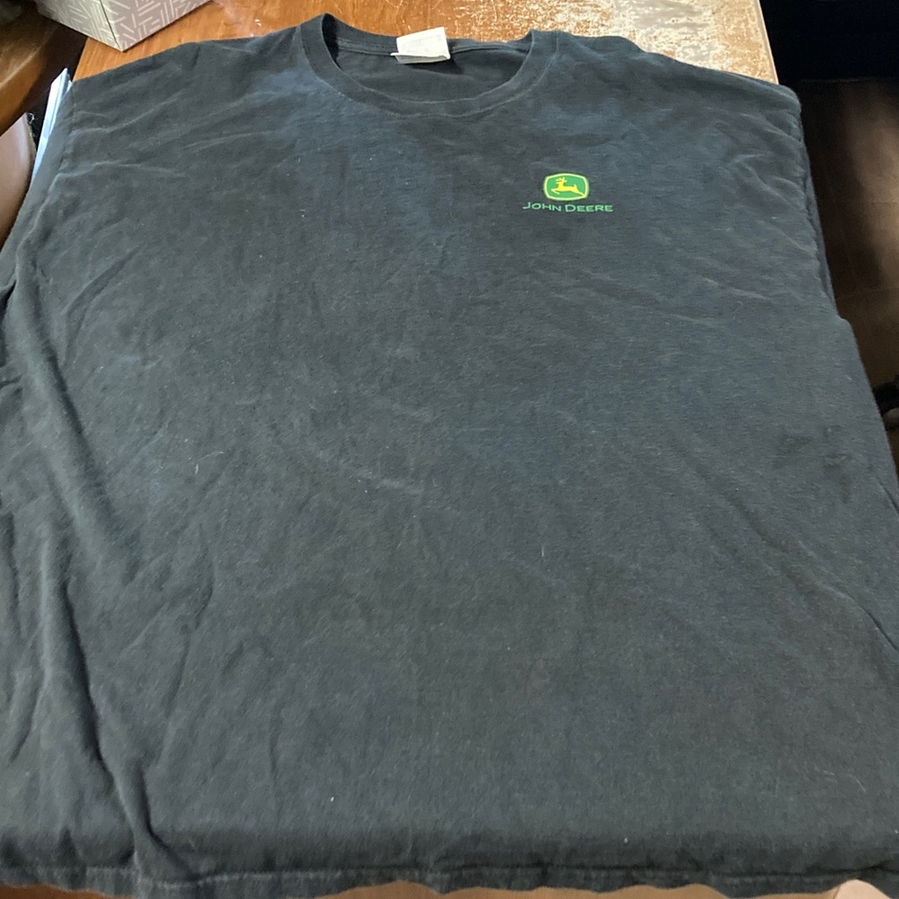 John Deere Charcoal Tee with Green Logo